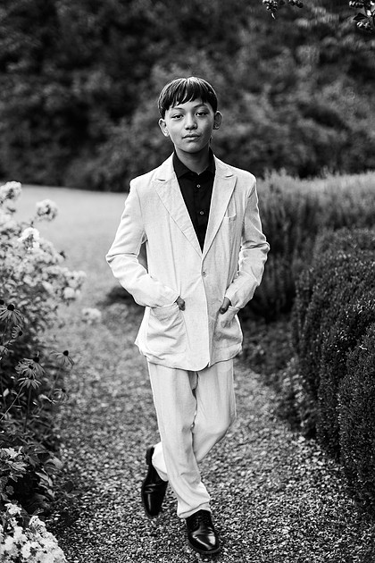 individiual portraits in a garden - some boys, some girls