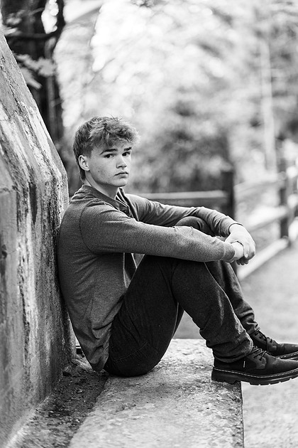 Senior boy in the spring