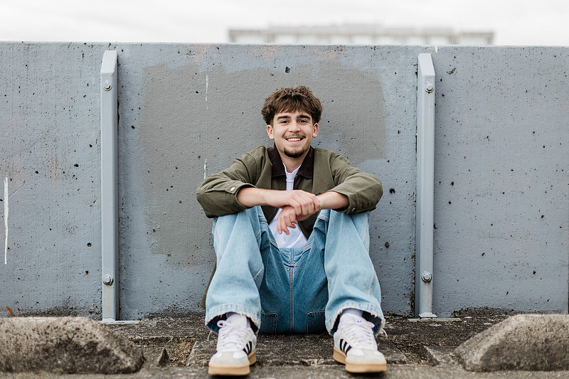 Senior boy in downtown Vancouver, WA